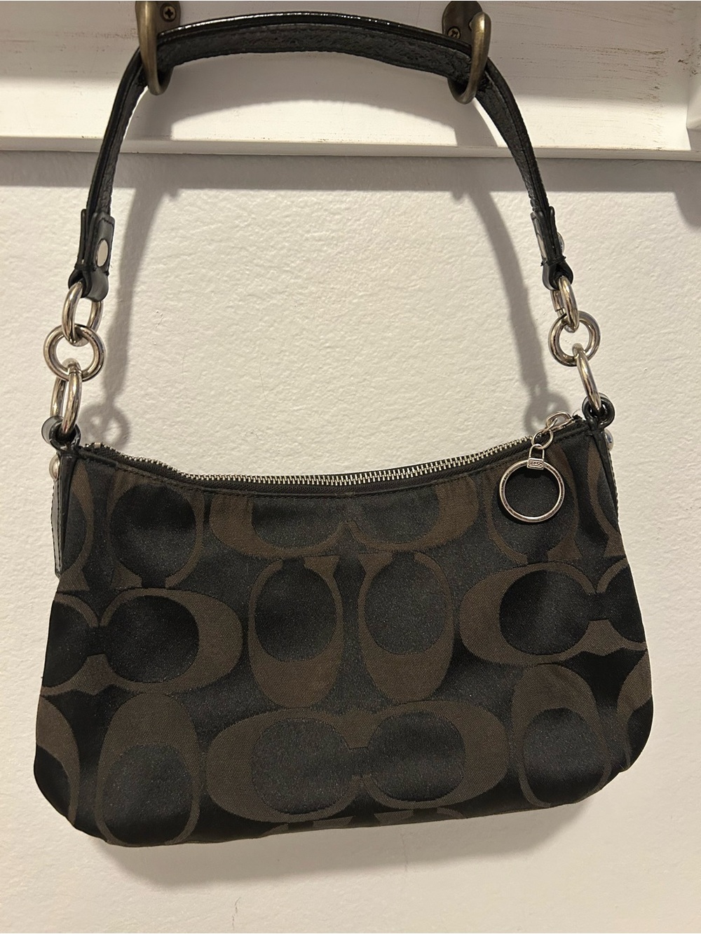 Coach Brown and Black Poppy Signature Shoulder Bag Y2K No. K0926-14562 - Picture 3 of 9